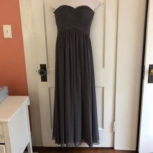 azazie steel grey bridesmaid dress